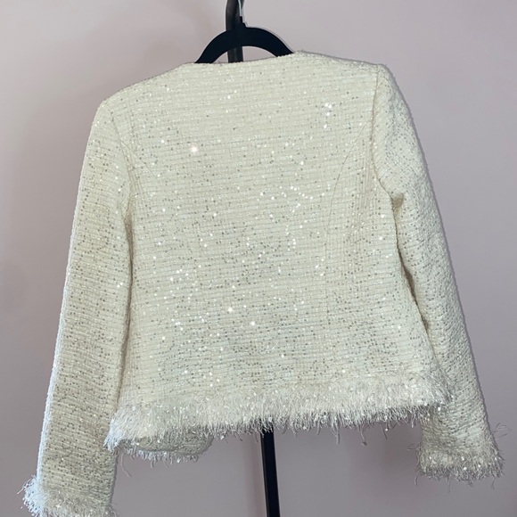 English Factory White Textured Blazer - Picture 11 of 12